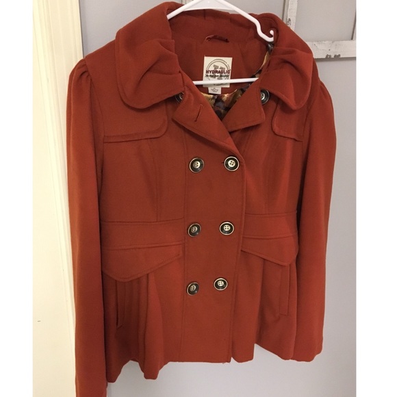 Burnt Orange Pea Coat | Poshmark